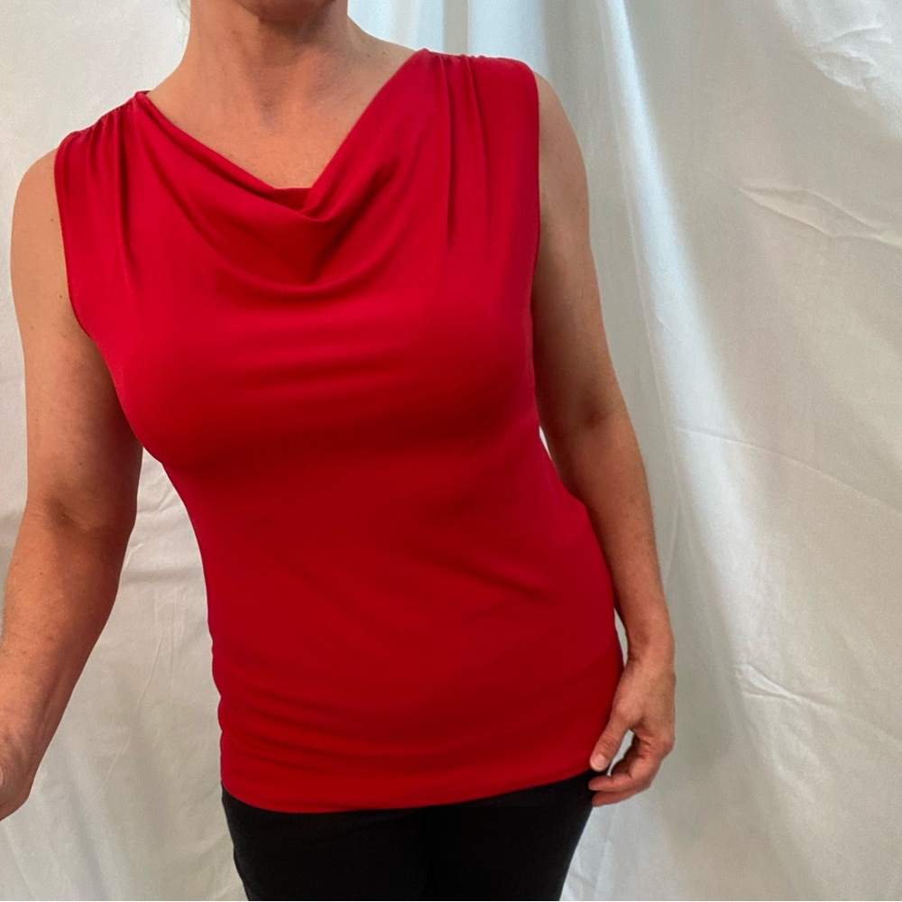 George, Red sleeveless Top, Sz S-M